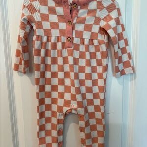 Cat & Jack Cozy Pink and White Footies One Piece